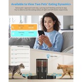 HoneyGuaridan Automatic Cat Feeder, 2 Bowls with Motion Sensor, 5G/2.4G WiFi Intelligent Cat Feeder for Remote Feeding, 5 L
