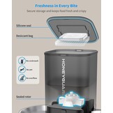 HoneyGuaridan Automatic Cat Feeder, 2 Bowls with Motion Sensor, 5G/2.4G WiFi Intelligent Cat Feeder for Remote Feeding, 5 L