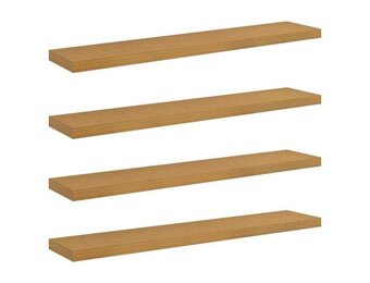 vidaXL Wandplank met opslag 4 pcs Beige 120 x 23,5 x 4 cm Bewerkt hout