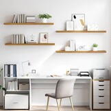 vidaXL Wandplank met opslag 4 pcs Beige 120 x 23,5 x 4 cm Bewerkt hout