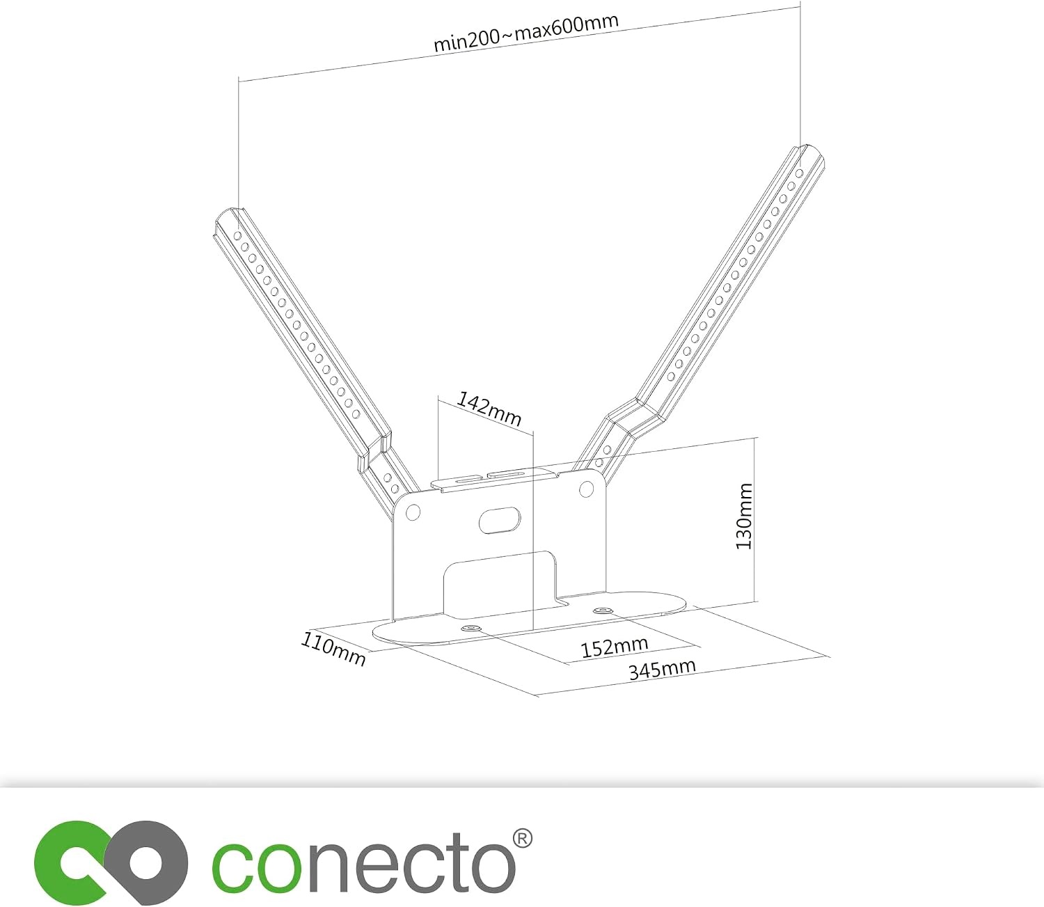 Conecto Sonos Beam TV-beugel - Zwart - Montage onder televisie
