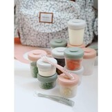 Béaba Bewaarbakjes Set met Lepels - 12-delig - Eucalyptus - 90/150/250 ml