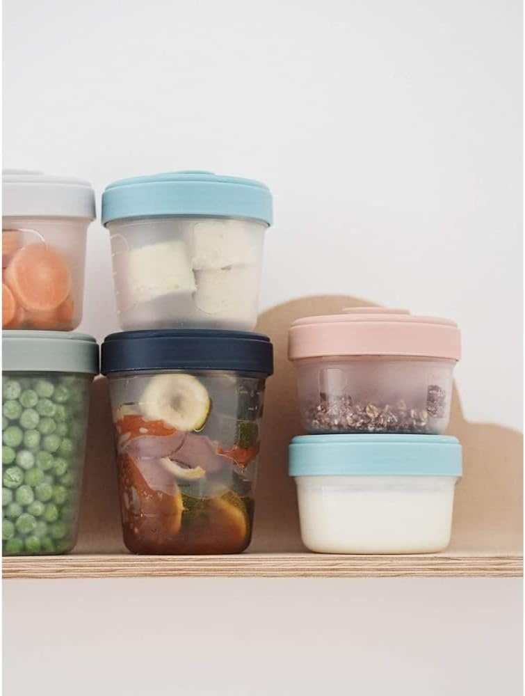 Béaba Bewaarbakjes Set met Lepels - 12-delig - Eucalyptus - 90/150/250 ml