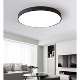 Plafondlamp rond 40 x 6 cm – Zwarte metaal rand – LED