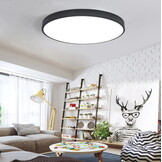 Plafondlamp rond 40 x 6 cm – Zwarte metaal rand – LED
