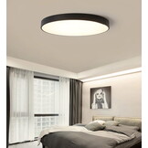 Plafondlamp rond 40 x 6 cm – Zwarte metaal rand – LED