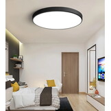 Plafondlamp rond 40 x 6 cm – Zwarte metaal rand – LED