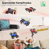 Tomzon A24 Mini Drohne voor Kinderen - Blauw - 9,2 x 8 x 3 cm - 24 minuten vliegtijd