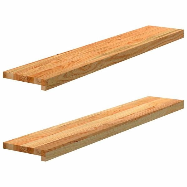 vidaXL Vensterbanken 2 st 110x20x2 cm massief eikenhout lichtbruin