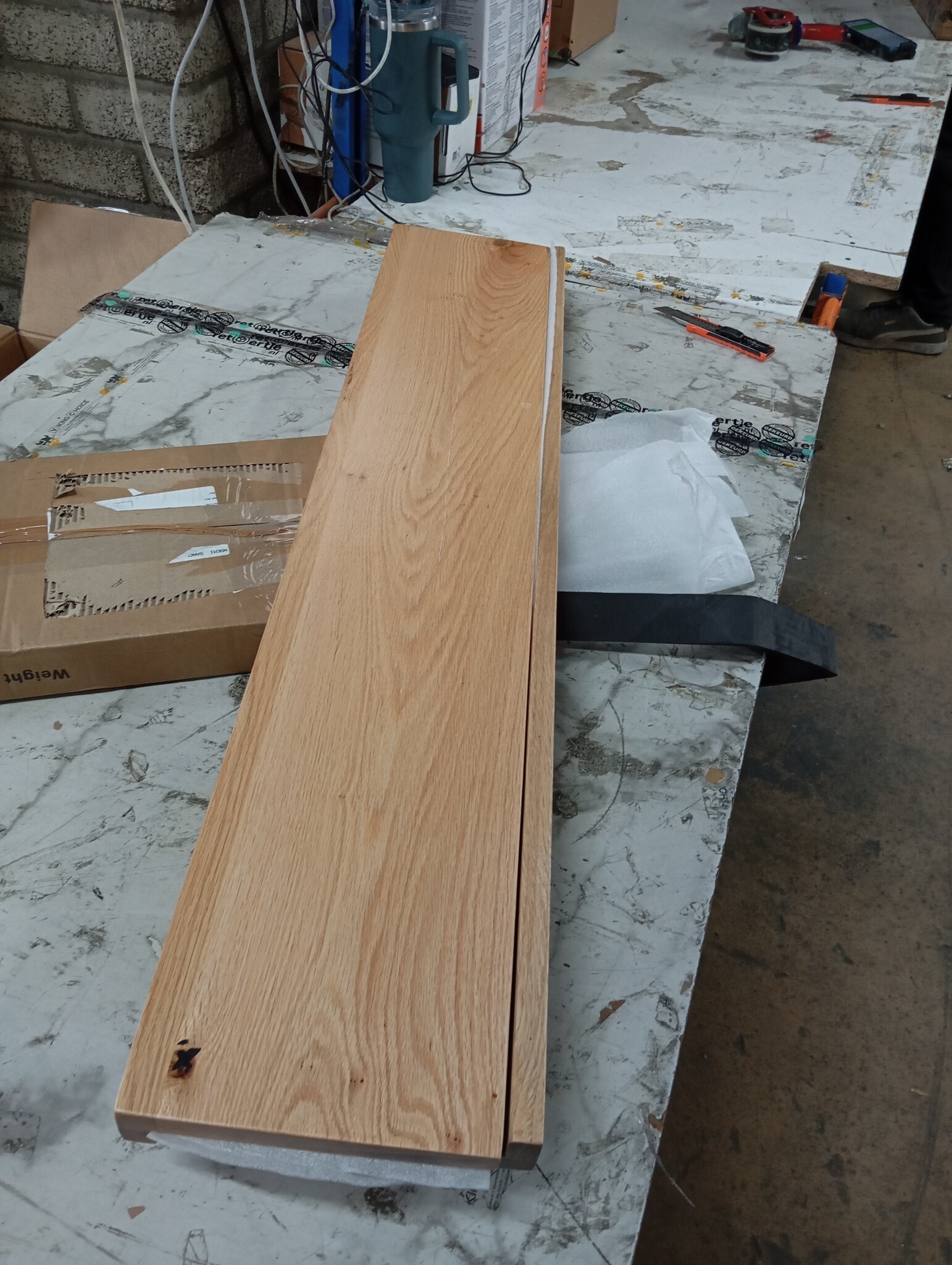 vidaXL Vensterbanken 2 st 110x20x2 cm massief eikenhout lichtbruin