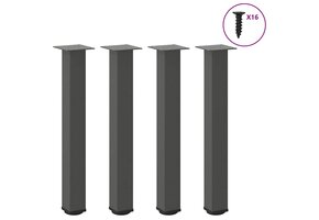 vidaXL Salontafelpoten Staal Antraciet (4 st) - 72-74 cm