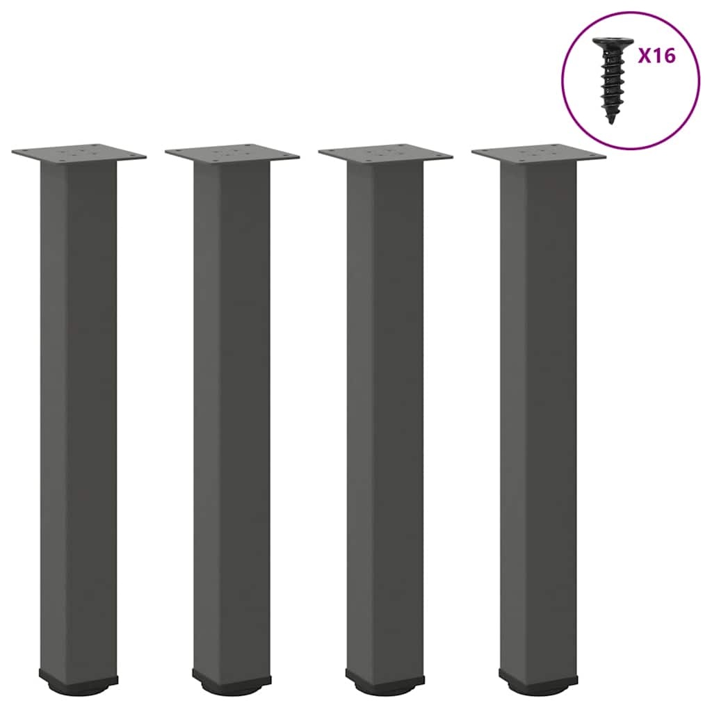 vidaXL Salontafelpoten 4 st 72-74 cm staal antraciet