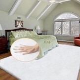 ORINOVA Tapijt 60 x 90 cm beige Konijnenbont Vloerkleed Zacht Imitatiebont Pluizig voor Woonkamer