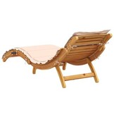 vidaXL Ligbed met kussen massief acaciahout beige