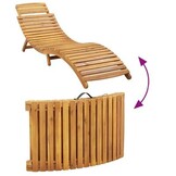 vidaXL Ligbed met kussen massief acaciahout beige