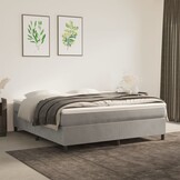 vidaXL Bedframe zonder matras 160x200 cm fluweel lichtgrijs