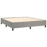 vidaXL Bedframe zonder matras 160x200 cm fluweel lichtgrijs