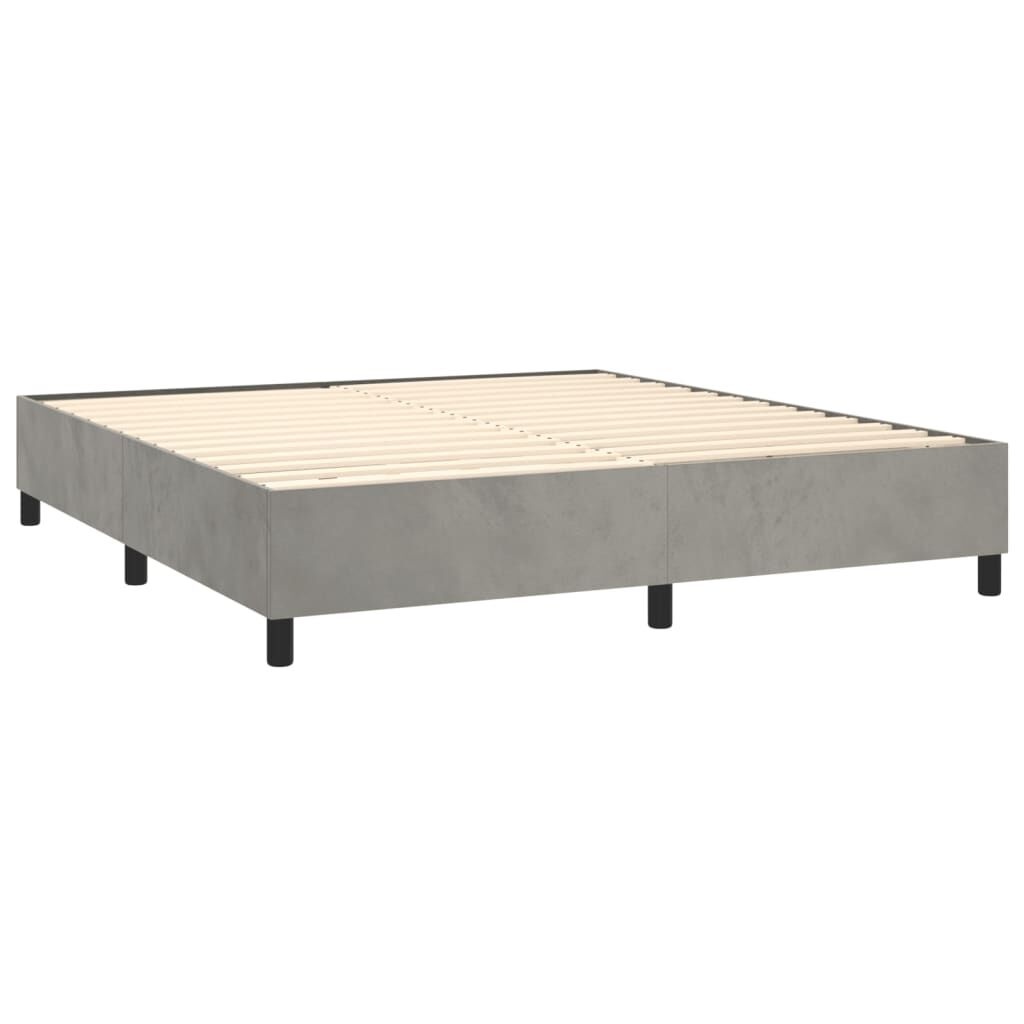 vidaXL Bedframe zonder matras 160x200 cm fluweel lichtgrijs