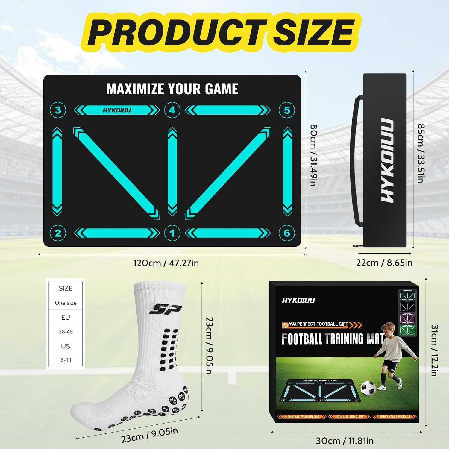 Voetbal Trainingsmat 90x60 cm - Verbeter Snelheid & Coördinatie met Kicktrainer