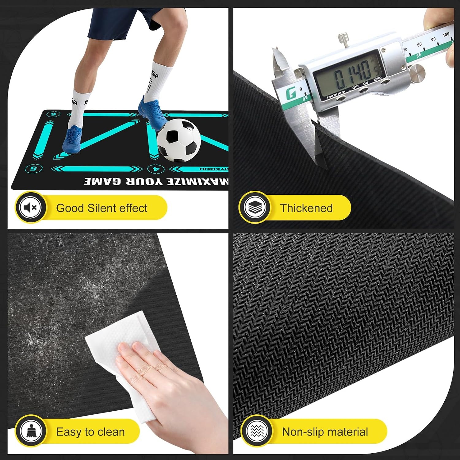 Voetbal Trainingsmat 90x60 cm - Verbeter Snelheid & Coördinatie met Kicktrainer