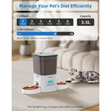 WellToBe Automatische Voerbak voor 2 Katten - 3,5 Liter - Wit