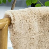 Zacht Rond Vloerkleed 120cm Beige Pluizig Imitatiebont - 60% Korting