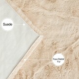 Zacht Rond Vloerkleed 120cm Beige Pluizig Imitatiebont - 60% Korting