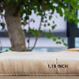 Zacht Rond Vloerkleed 120cm Beige Pluizig Imitatiebont - 60% Korting
