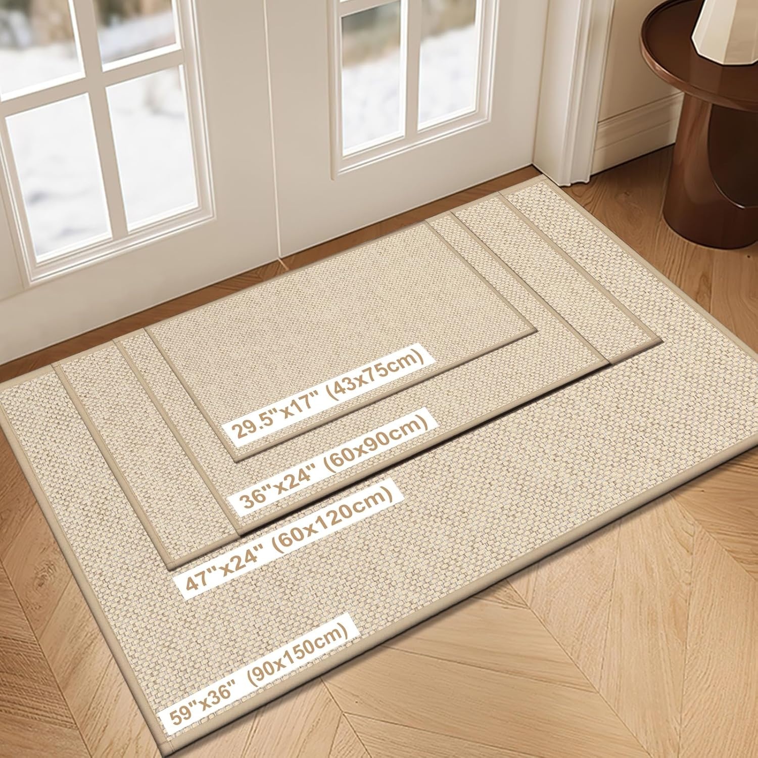 LEKEEPGO Deurmat Khaki 60 x 90 cm - Antislip en Wasbare Entree Mat