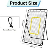 Volleybal Rebounder 210x120cm - Multicolor Trainingsnet met 5 Verstelbare Hoeken