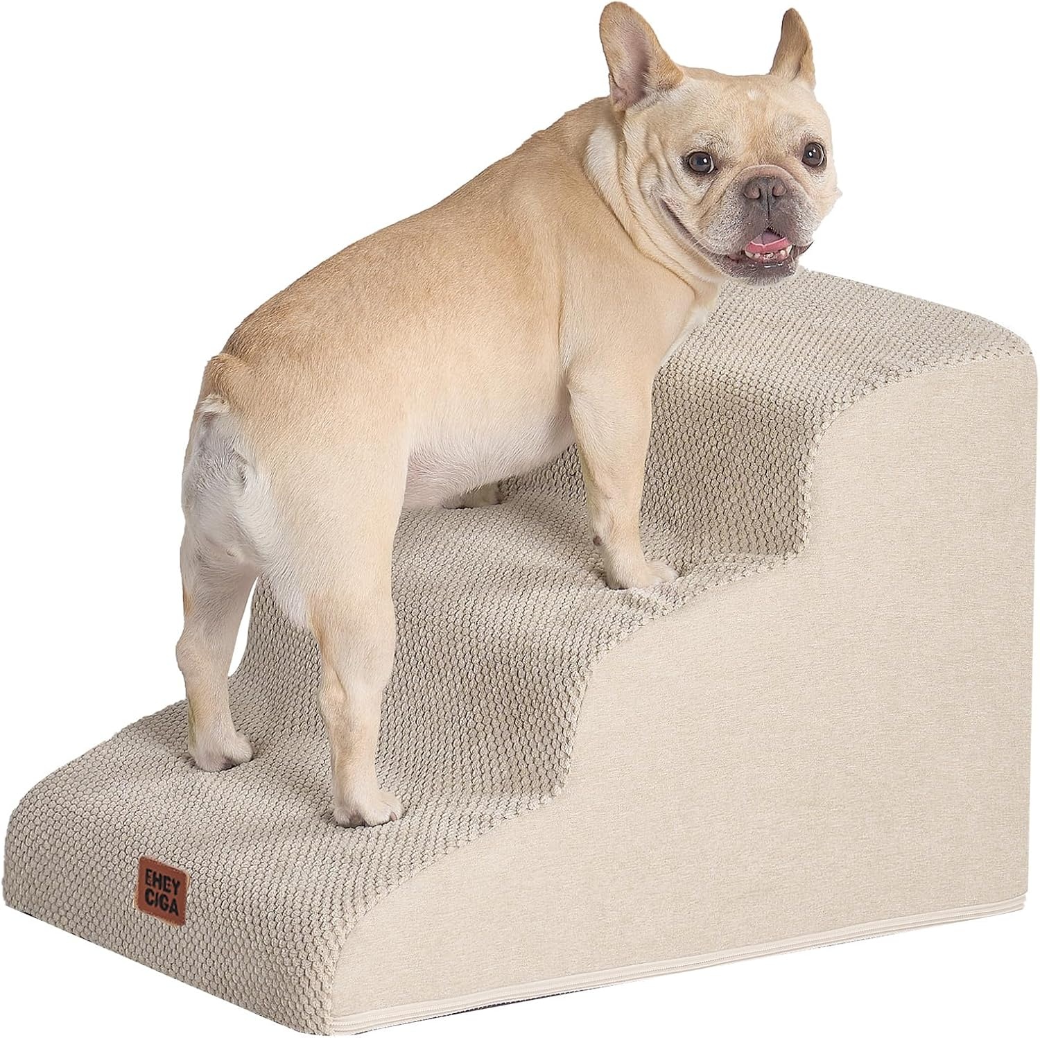 3-Treden Honden- en Kattentrap Beige - Gewrichtsondersteunend - 61% Korting!