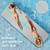 KIKILIVE Opblaasbare Turnmat - 6 meter - 20 cm dik - Zwart/Groen