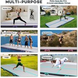 KIKILIVE Opblaasbare Turnmat - 6 meter - 20 cm dik - Zwart/Groen