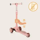 Lionelo Kinderstep met LED wielen en 3 wielen Roze