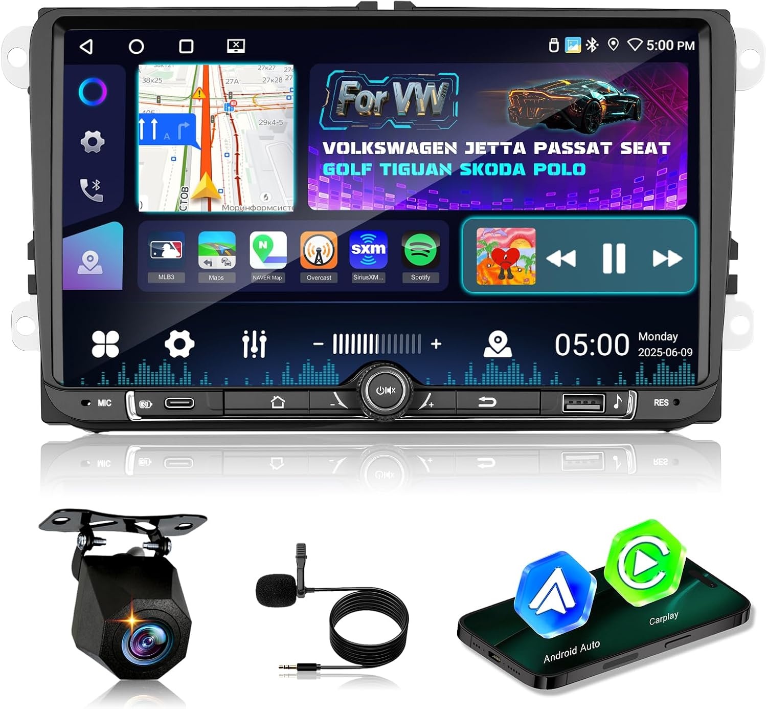 Autoradio 4GB/64GB voor Volkswagen, Seat en Skoda met Draadloze CarPlay
