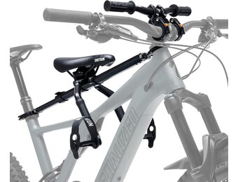 Kids Ride Shotgun Pro Zwart - Kindertransportzitje met Stuur voor Mountainbike en E-Bike