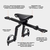 Kids Ride Shotgun Pro Zwart - Kindertransportzitje met Stuur voor Mountainbike en E-Bike