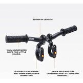 Kids Ride Shotgun Pro Zwart - Kindertransportzitje met Stuur voor Mountainbike en E-Bike