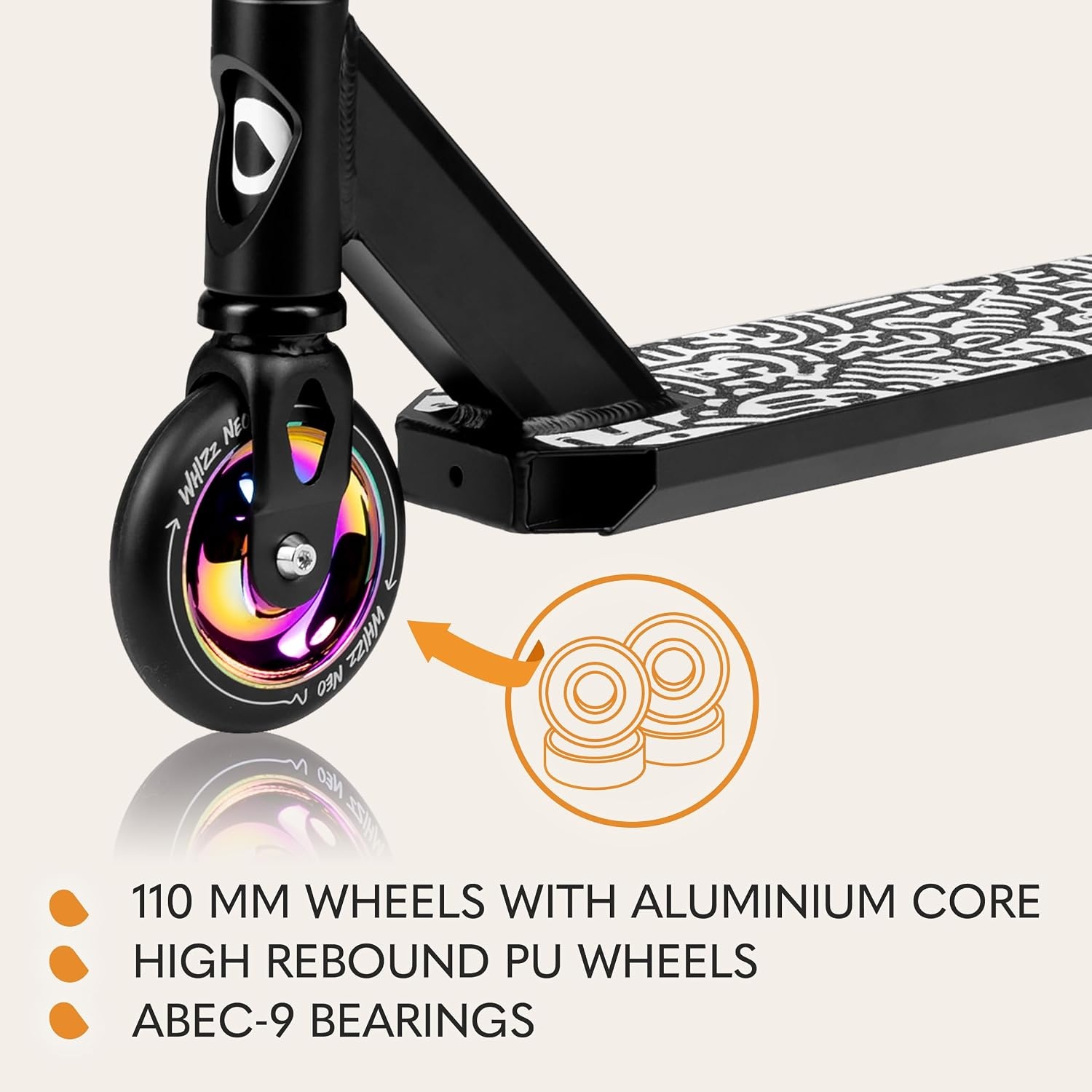 Lionelo Whizz Neo Stuntstep - 110 mm wielen - Stuntstep voor beginners en gevorderden