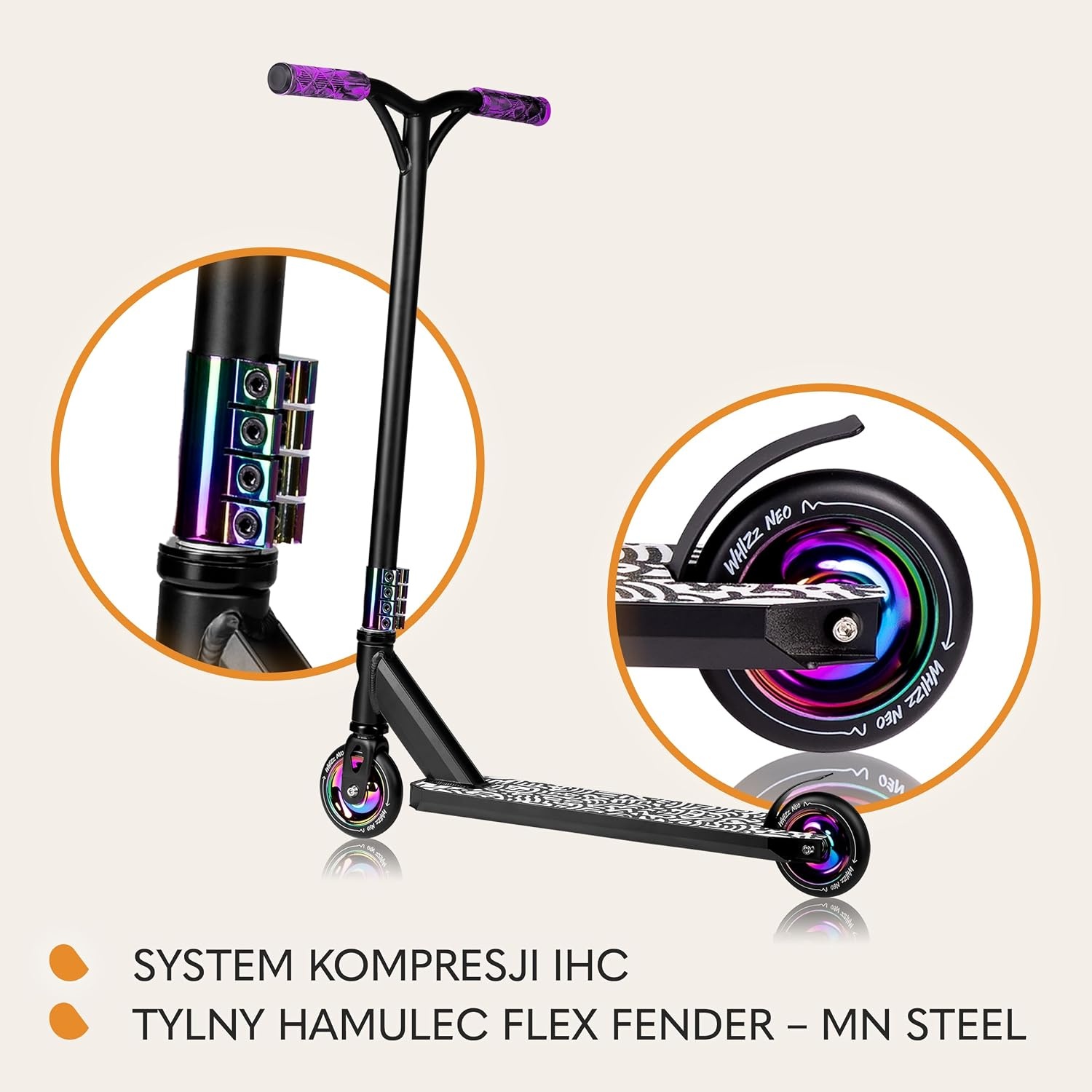 Lionelo Whizz Neo Stuntstep - 110 mm wielen - Stuntstep voor beginners en gevorderden