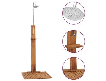 vidaXL Buitendouche 75x75x210 cm massief teakhout