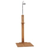 vidaXL Buitendouche 75x75x210 cm massief teakhout