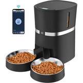 WellToBe Automatische Voerbak voor Katten en Kleine Honden - 4 Liter - Smart WiFi - Wit