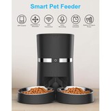 WellToBe Automatische Voerbak voor Katten en Kleine Honden - 4 Liter - Smart WiFi - Wit