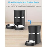 WellToBe Automatische Voerbak voor Katten en Kleine Honden - 4 Liter - Smart WiFi - Wit