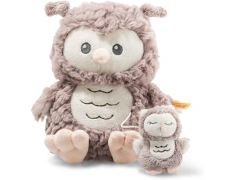 Steiff Ollie Uil Muziekdoosje - Knuffel met La Le Lu Melodie - 21 cm - Beige