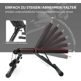 YOLEO Opvouwbare Verstelbare Fitnessbank - Zwart - 110 x 43 x 114 cm