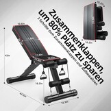 YOLEO Opvouwbare Verstelbare Fitnessbank - Zwart - 110 x 43 x 114 cm