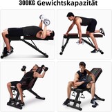 YOLEO Opvouwbare Verstelbare Fitnessbank - Zwart - 110 x 43 x 114 cm