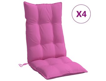 vidaXL Stoelkussens 4 st hoge rug oxford stof roze